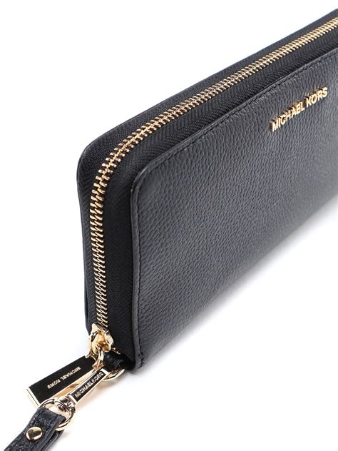 michael kors jet set women's leather travel continental wristlet wallet|michael kors continental wallet luggage.